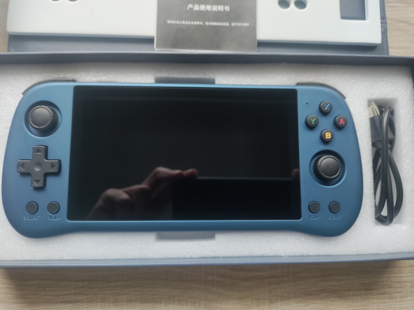 Powkiddy X55 Retro Gaming Handheld Console Only, Blue (No SD Cards)