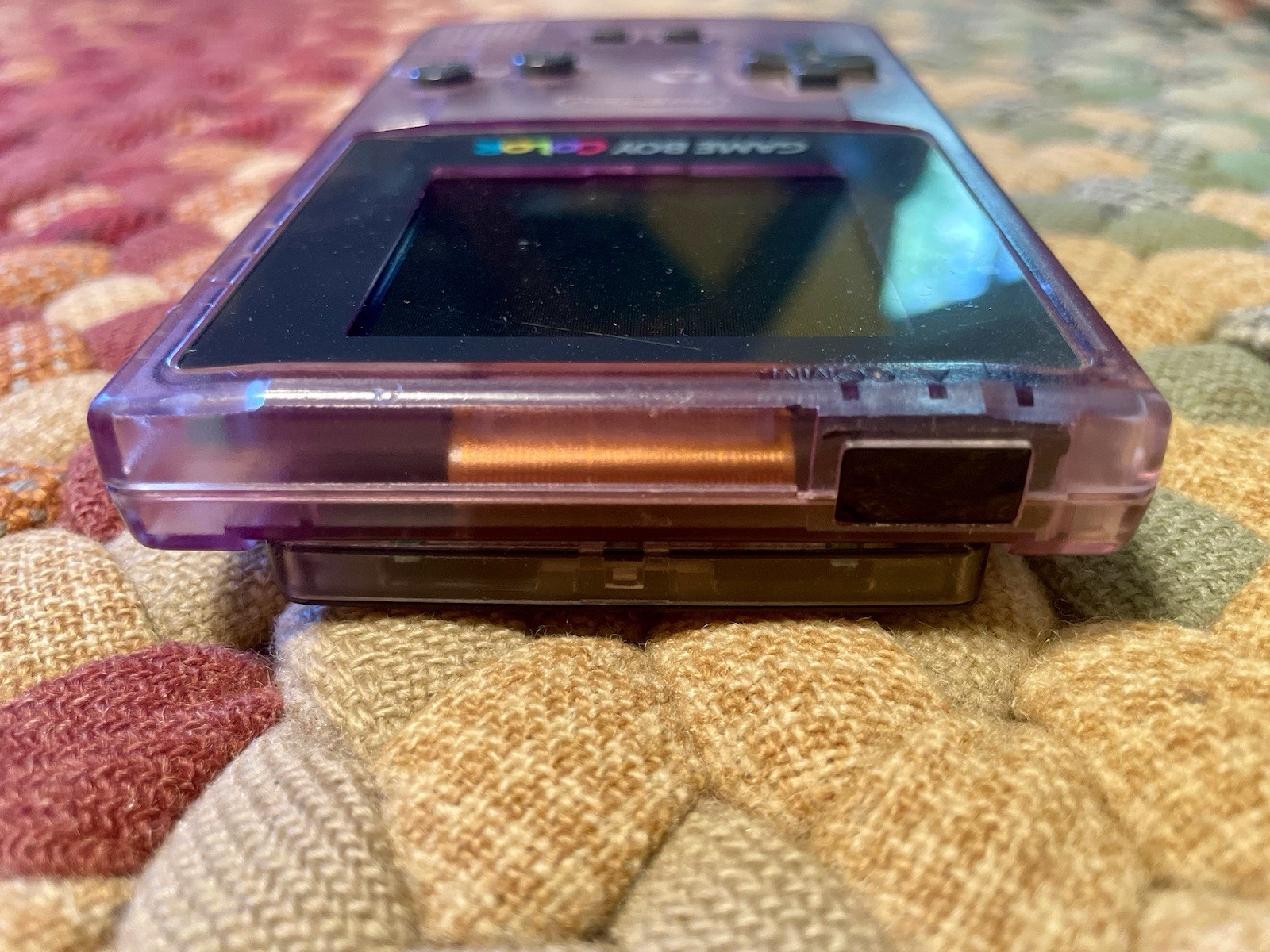 Nintendo Game Boy Color Atomic Purple Clear CGB-001 Handheld Console Works!