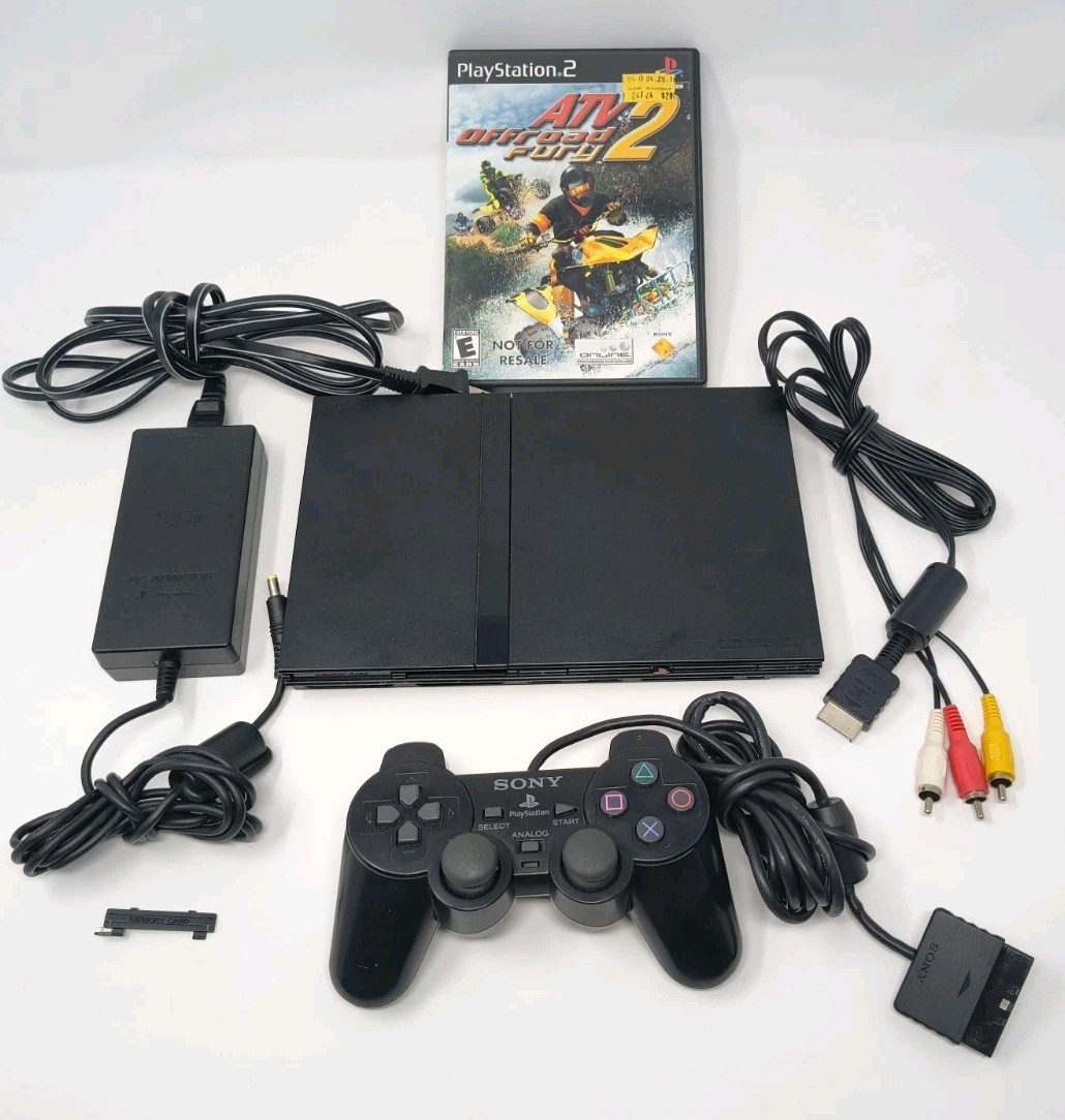 Sony PlayStation 2 Slim Line Version 1 Console – Charcoal Black (SCPH-70012)