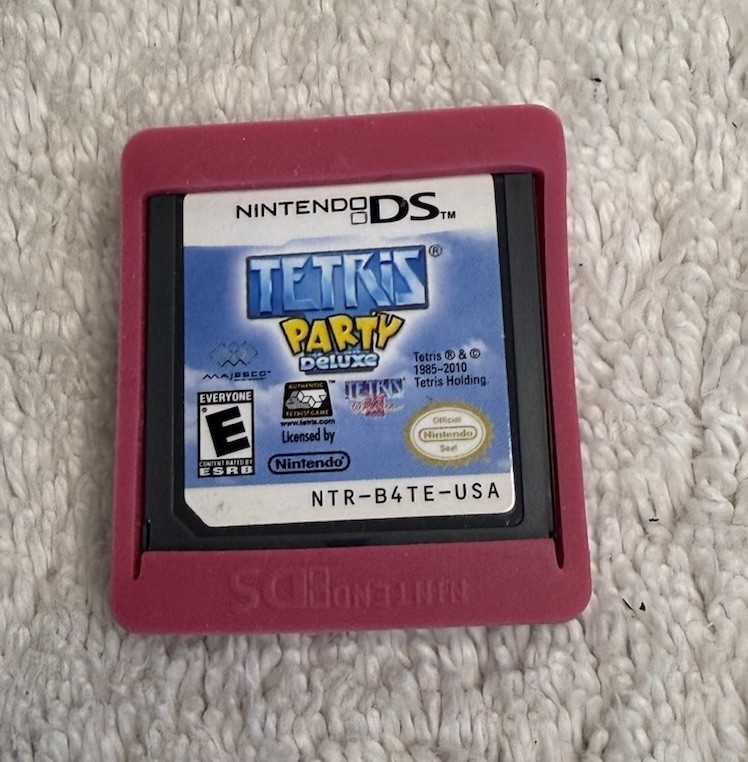 Nintendo DSi TWL-001 White Mario Rhinestone Cover Art OEM Charger Tetris Petz