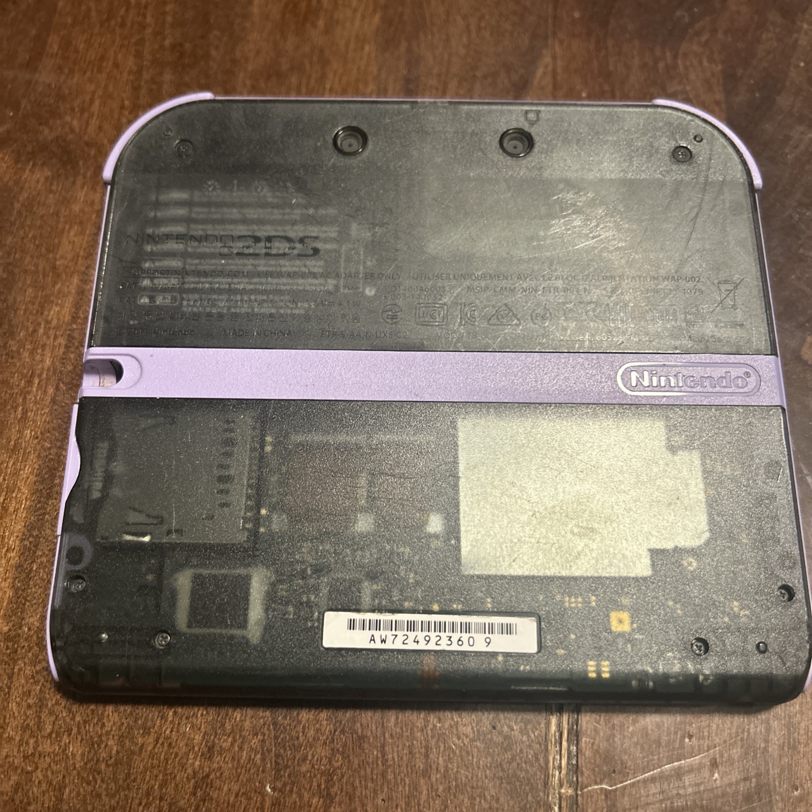Nintendo 2DS Lavender Purple & Clear Black U/C USA Games Mariokart & Super Mario