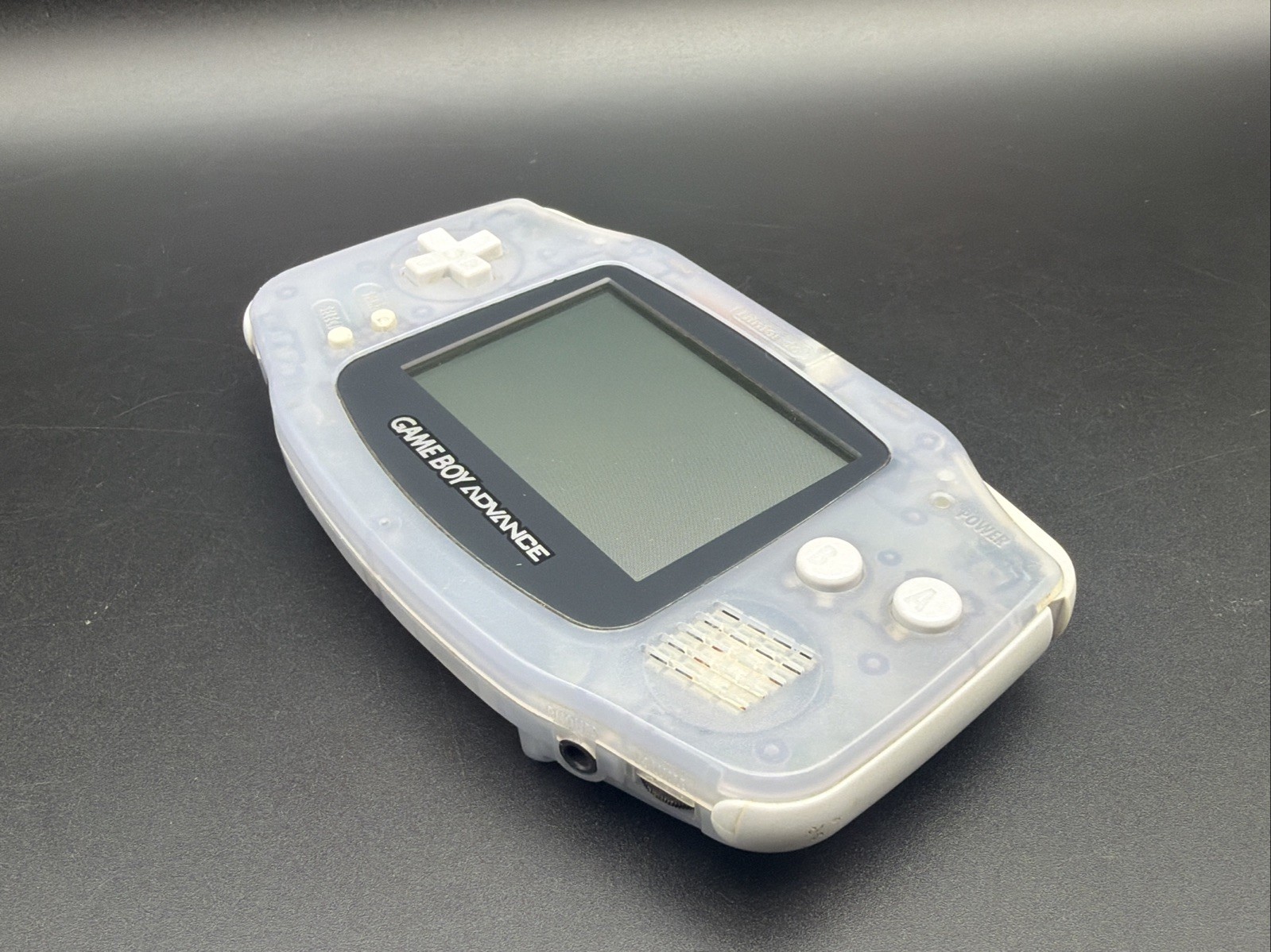 Nintendo Game Boy Advance Console System Clear Glacier Works No Battery Cover!