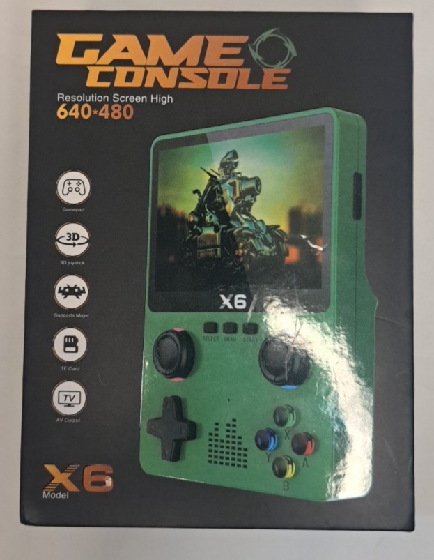 𝐗-𝟔, 3.5 inch Retroblast Console Handheld, 640×480 Resolution, Black Color