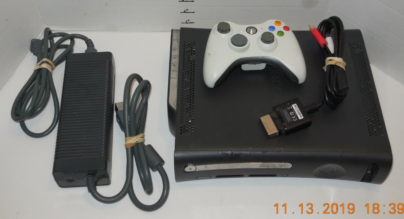Microsoft Xbox 360 Matte Black Console with Power Adapter Controller 120 GB HD