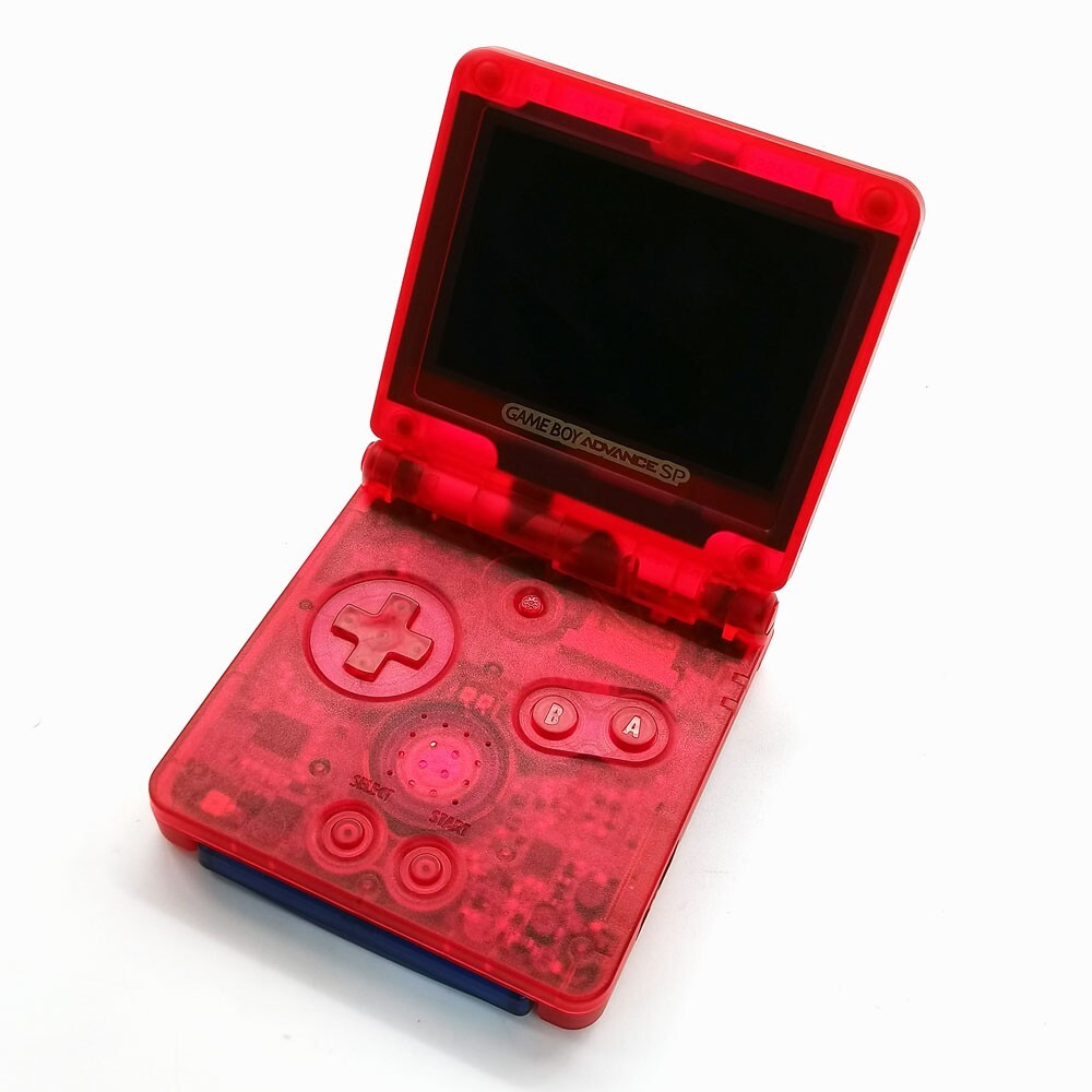 Game Boy Advance SP Clear Red Console modify IPS V5 Backlight Screen 720×480