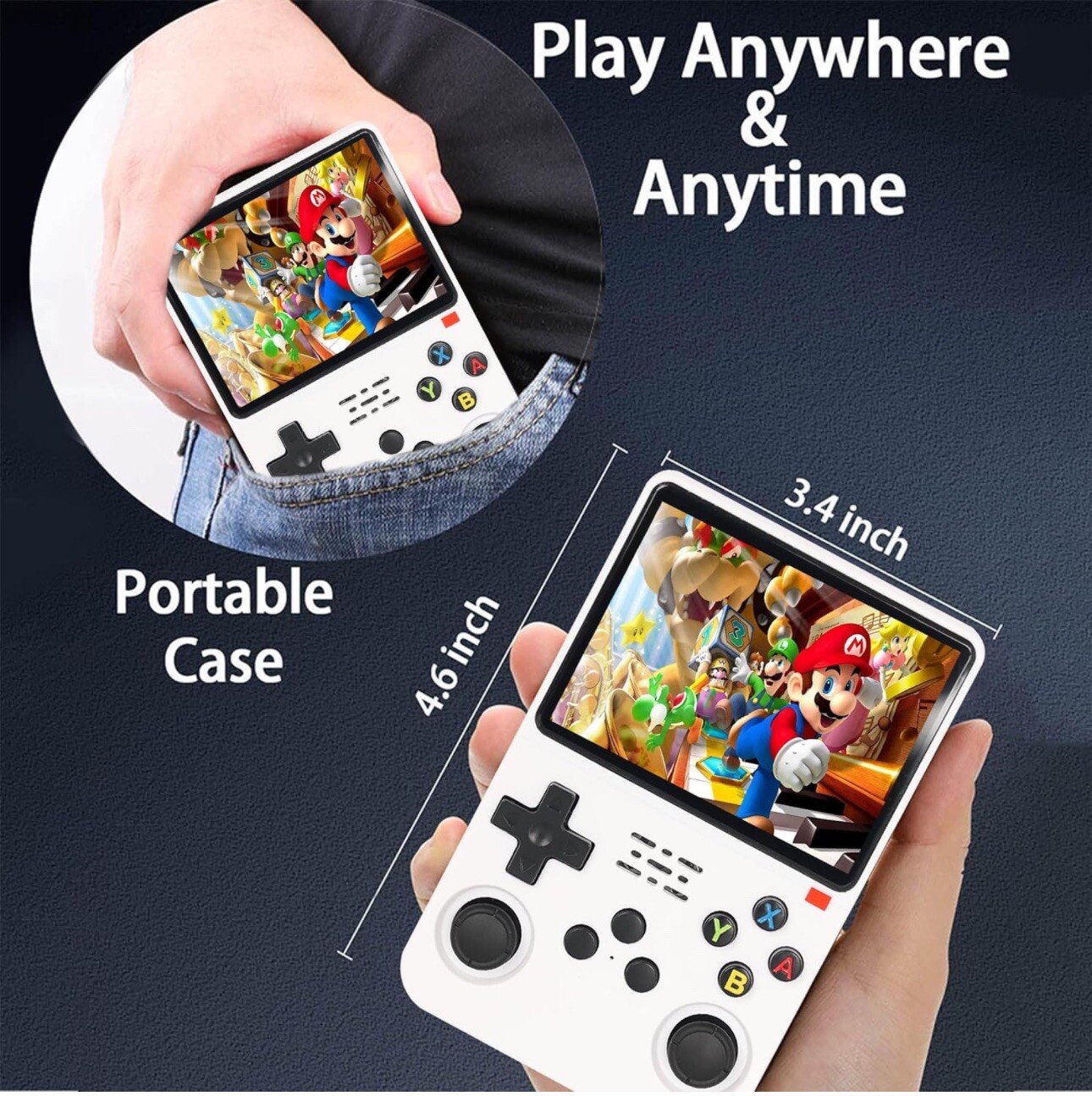 128GB R36XX Handheld Video Game Console Linux System 3.5 Inch IPS Screen
