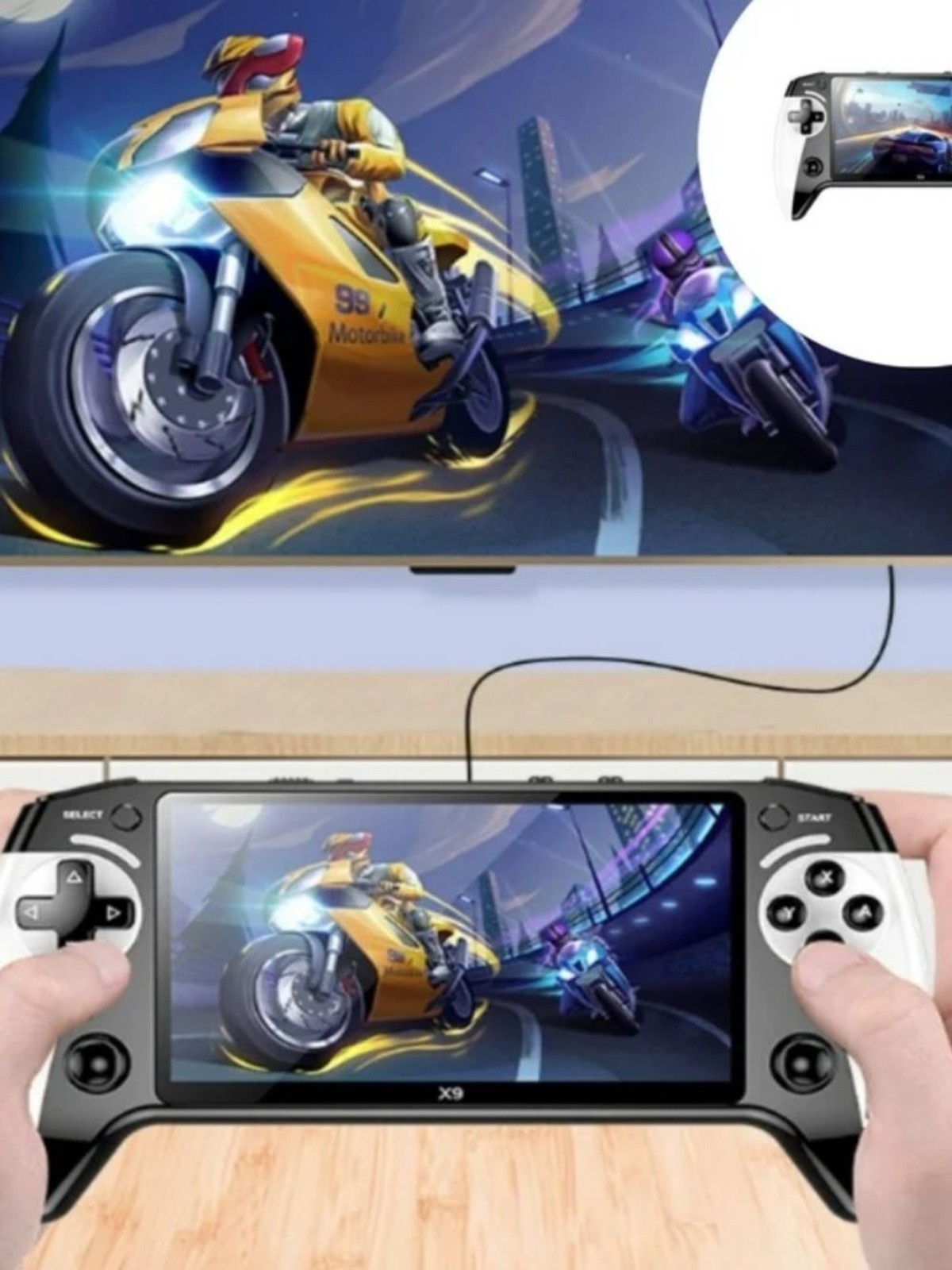 Handheld X9 Gaming Console 5.5 in Screen- TF Card- Play, Watch, Read and Listen