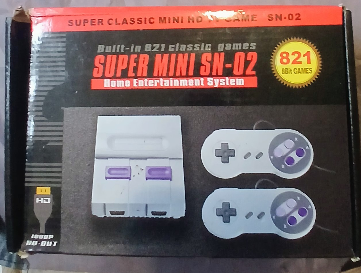 Super Classic Mini SN-02 HD TV Game Console 821 Games 2 Controllers