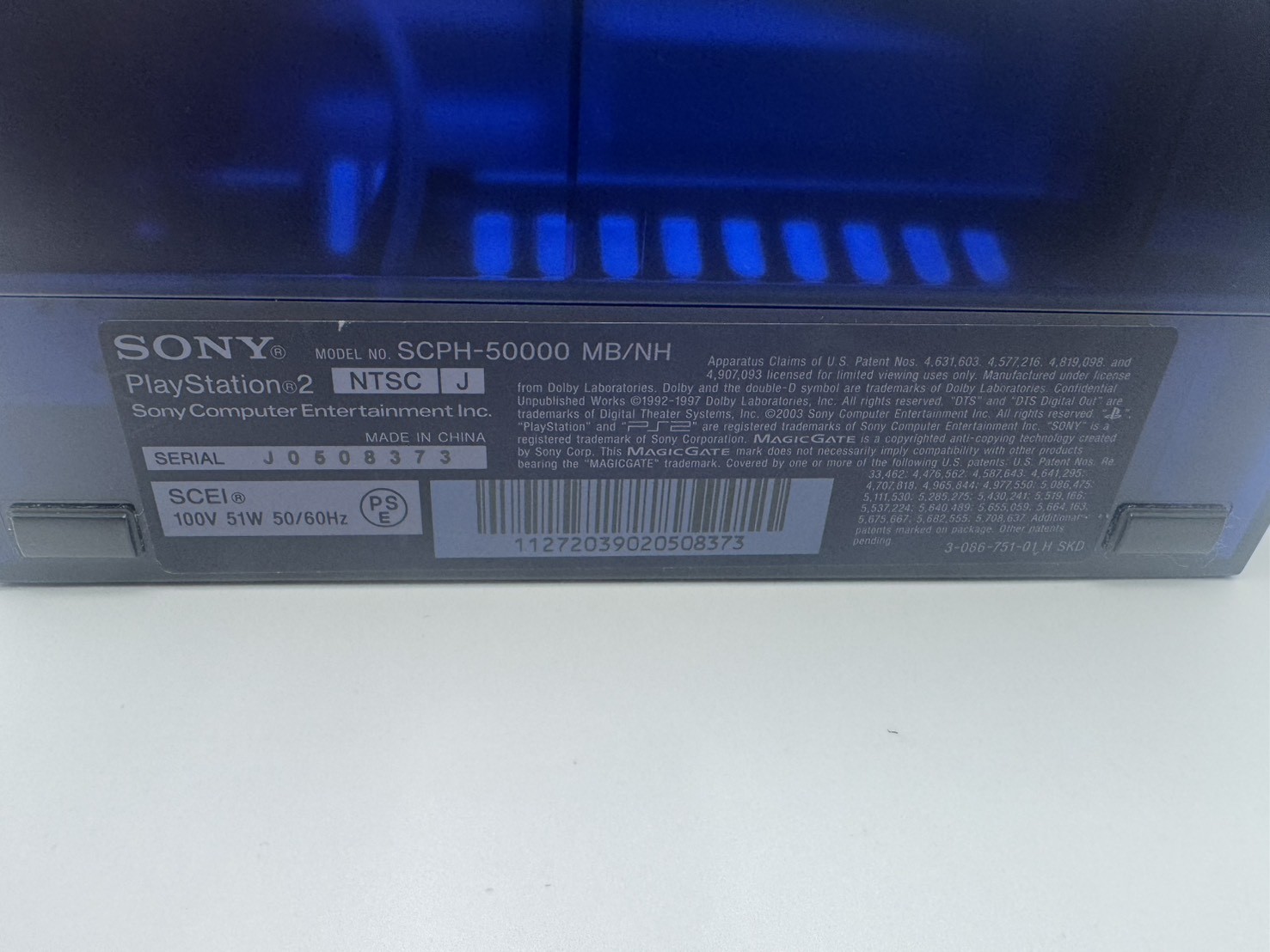 Sony PlayStation 2 PS2 SCPH-50000 MB/NH Midnight Blue Console Japan Tested 15+