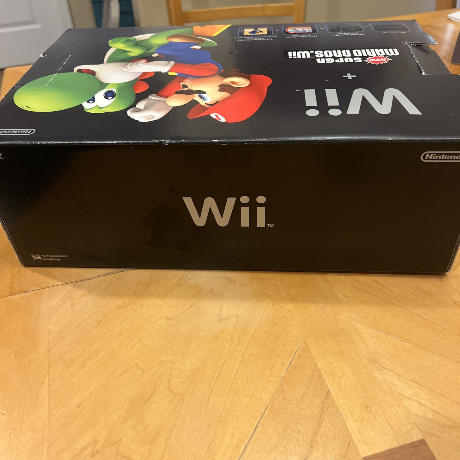 Nintendo Wii New Super Mario Bros. Bundle Black Console Used 4 Games Included