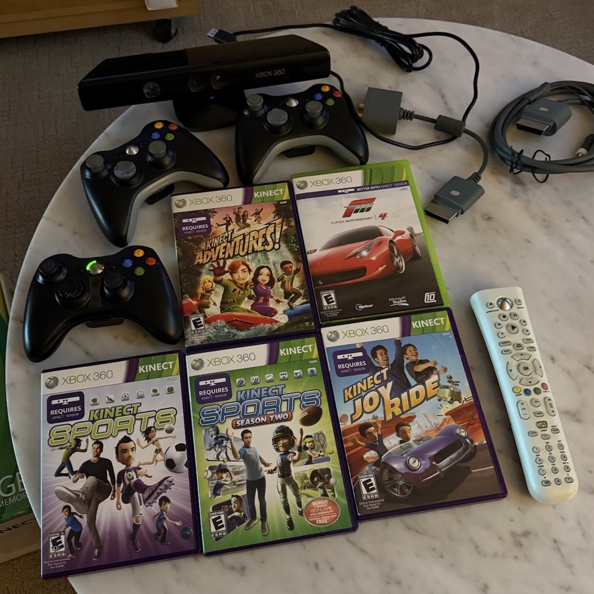 Microsoft Xbox 360 S Kinect 4GB Console Bundle – 3 Controllers + 5 Games + Accys
