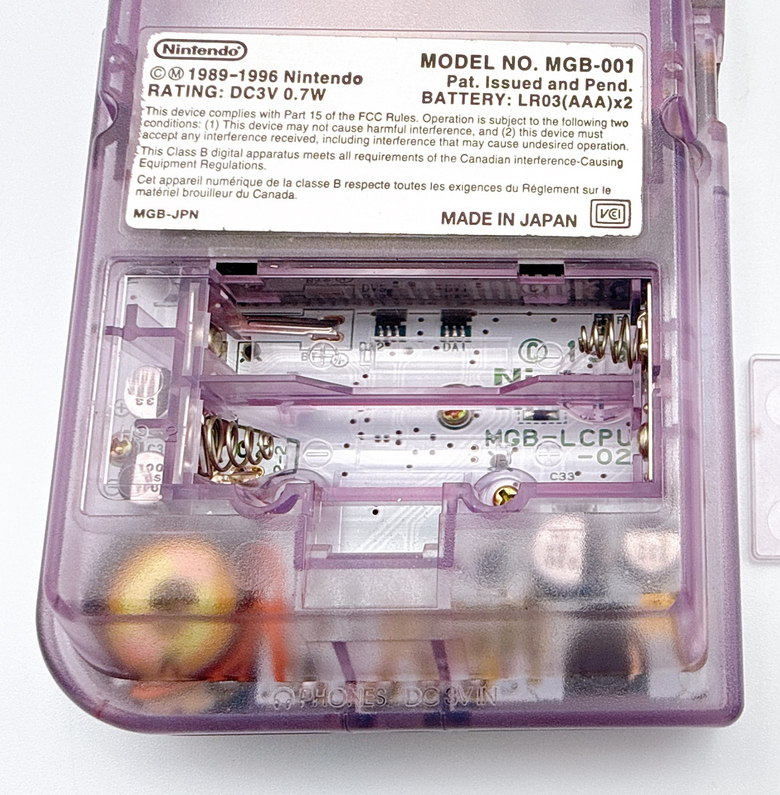 Nintendo Game Boy Pocket Console Clear Purple Japan w/Box, Manual – Excellent