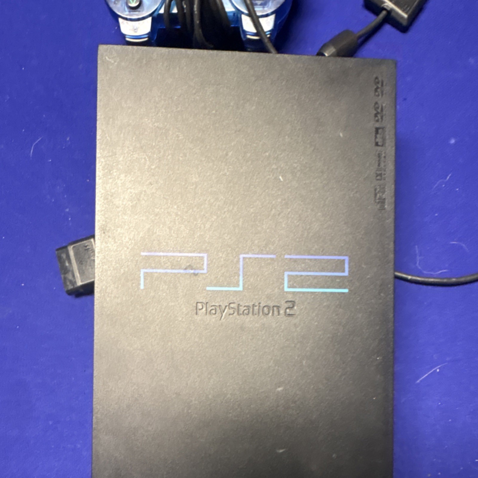 Sony PlayStation 2 Black Console Bundle, 2 Controllers, 3 Games, DVD Playback