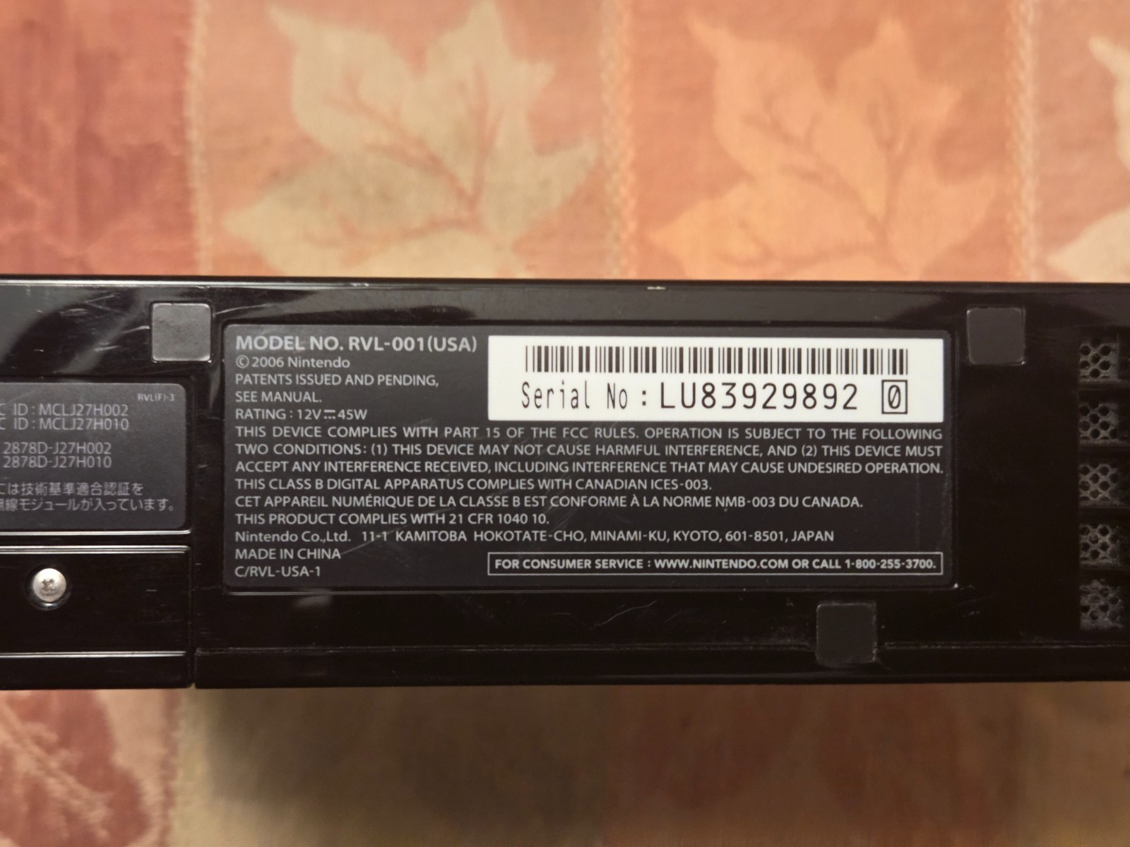Black Modded Wii Console Tested Working With Remotes, Nunchucks Controller Cords