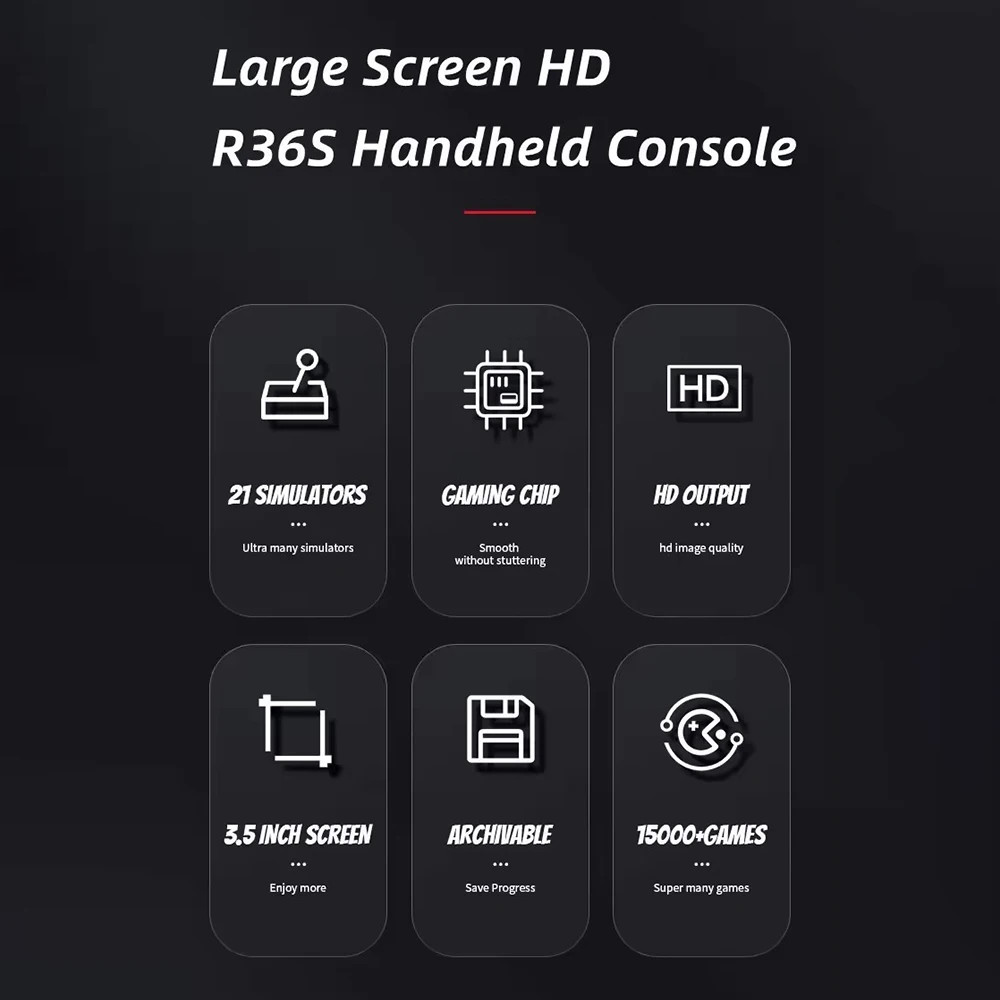 R36S Retro Mini Handheld Game Console with 3.5″ IPS Screen & Wi-Fi