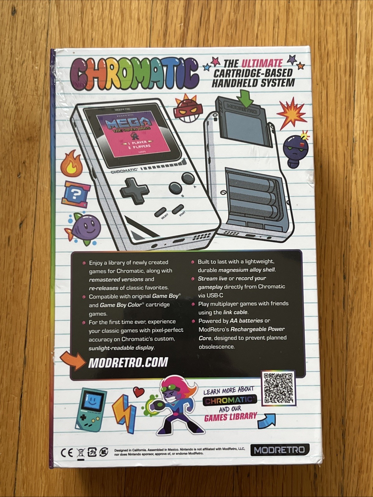 MODRETRO CHROMATIC – Chromatic Tetris – White – NEW Sealed