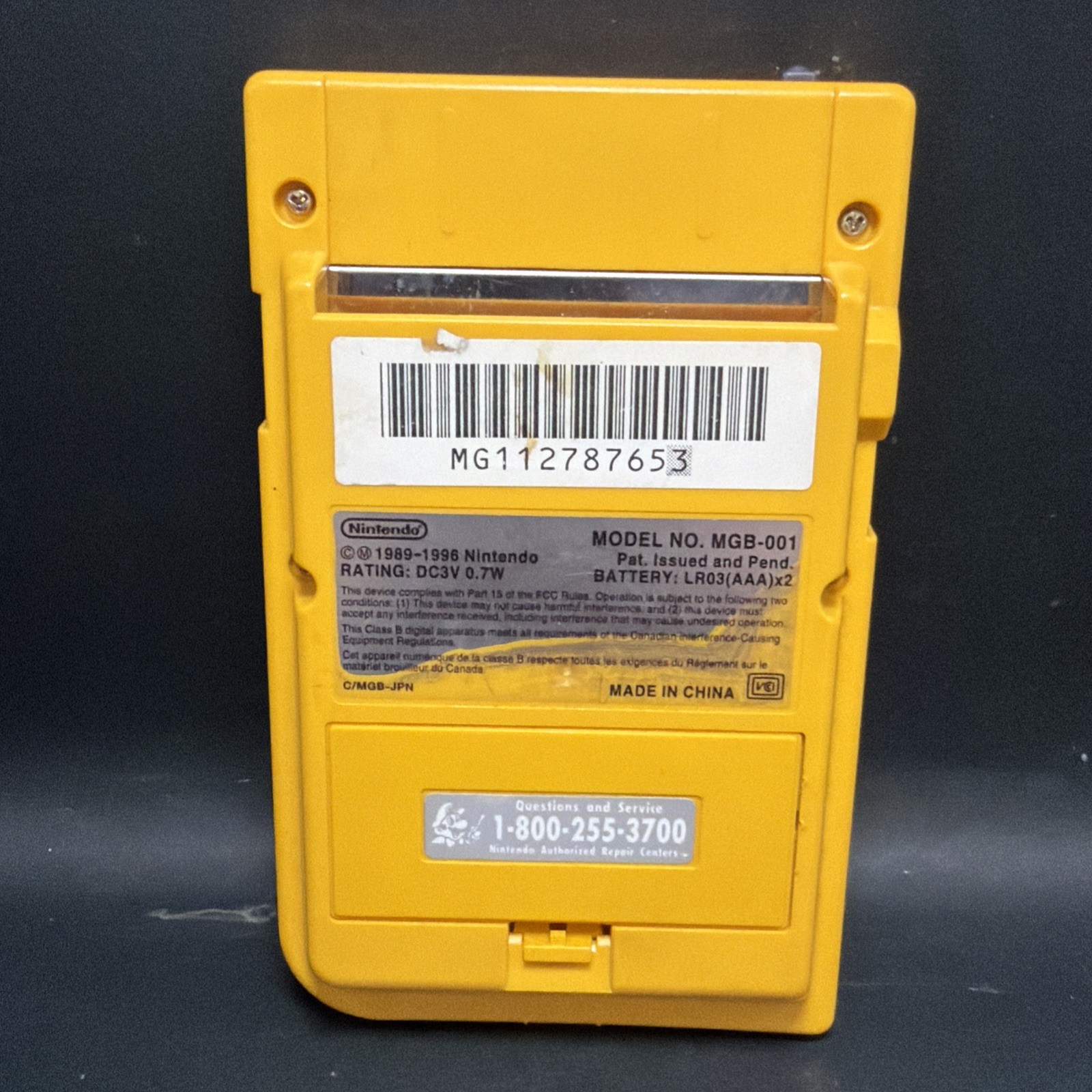 Nintendo Game Boy Pocket MGB-001 Yellow Handheld Console Retro Gaming TESTED