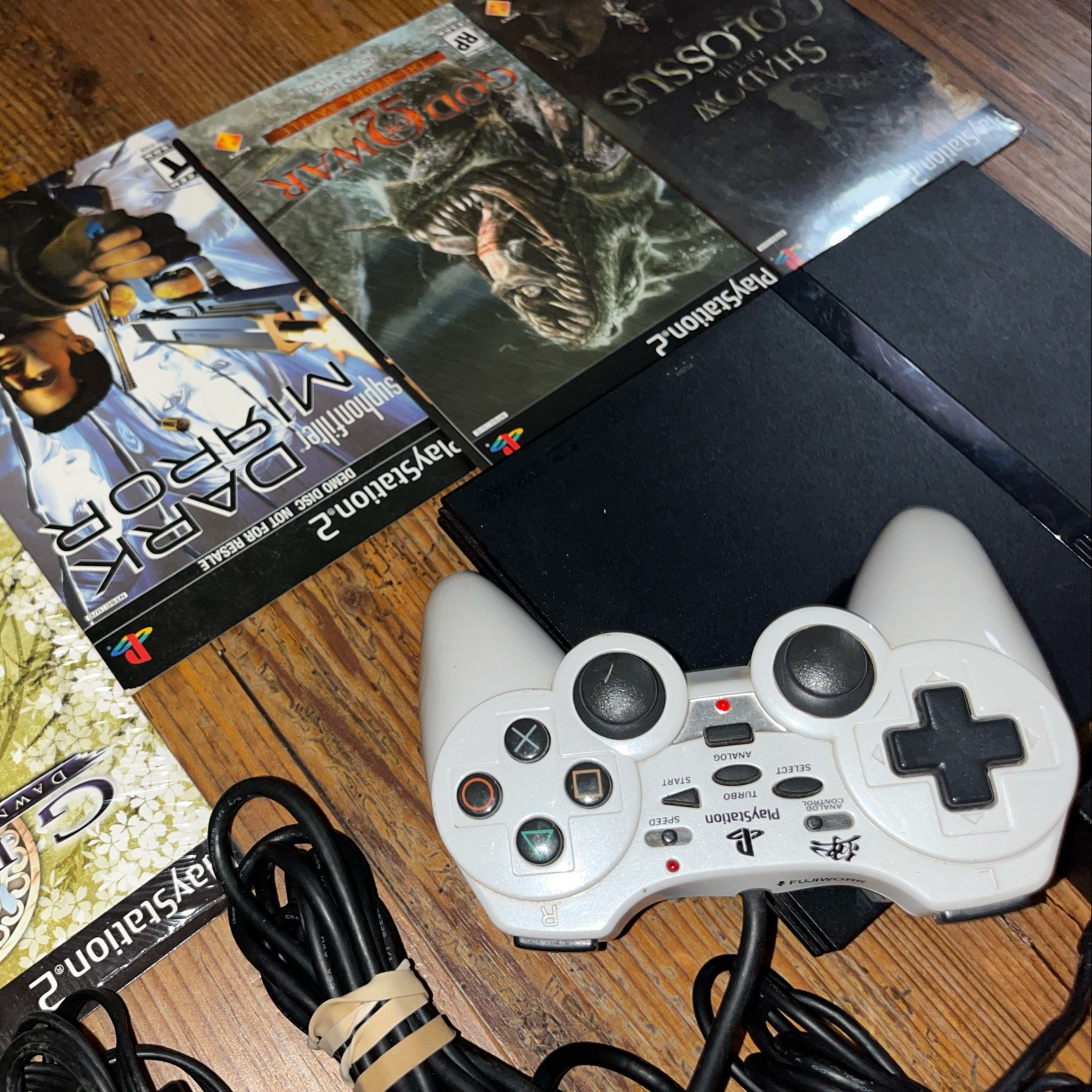 PlayStation 2 PS2 Slim SCPH-70012 TESTED w/ RARE Controller + Demo Discs