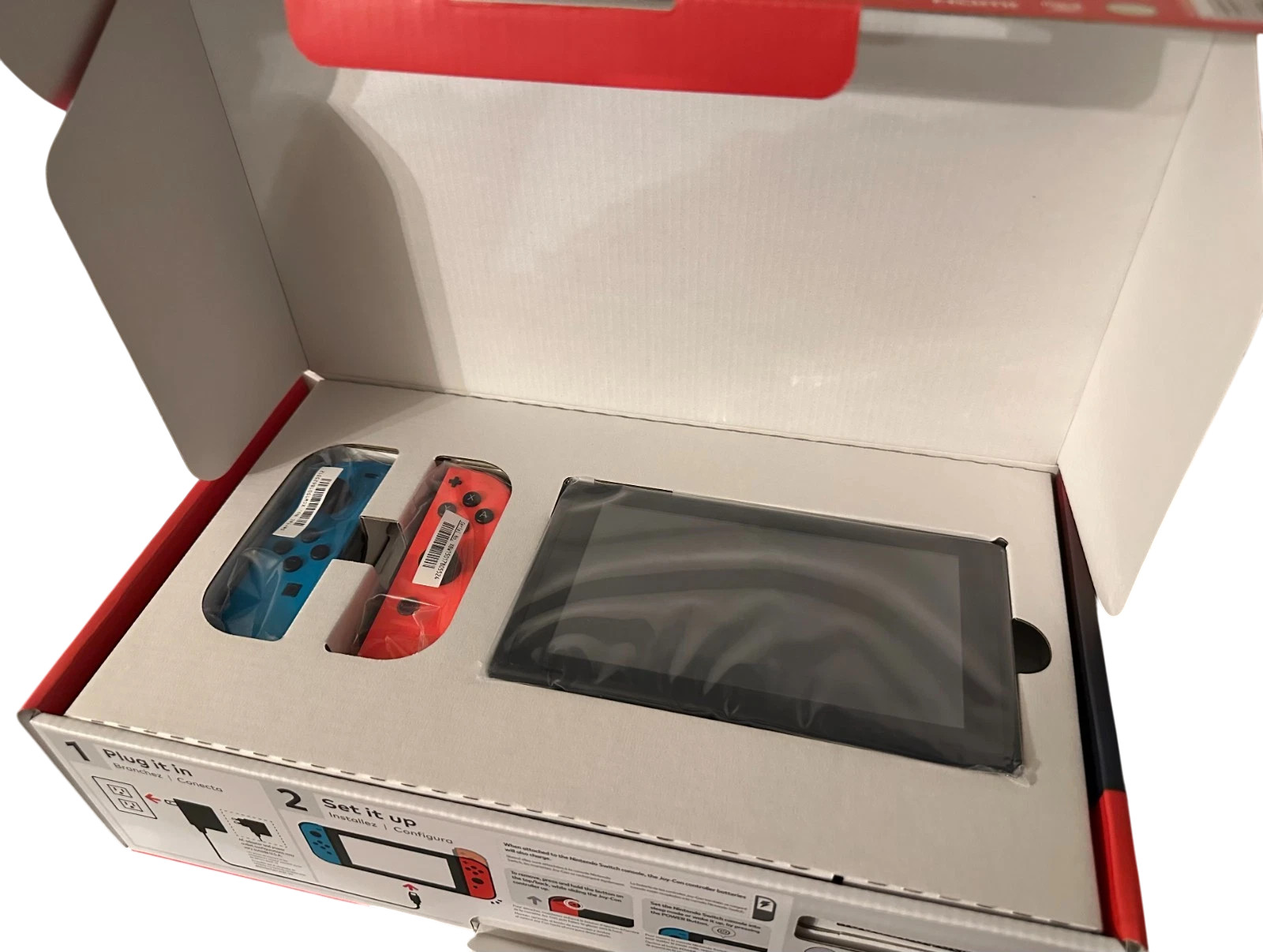 Nintendo Switch 32GB Handheld Console Neon Red/Blue Joy-Con Authentic Open B