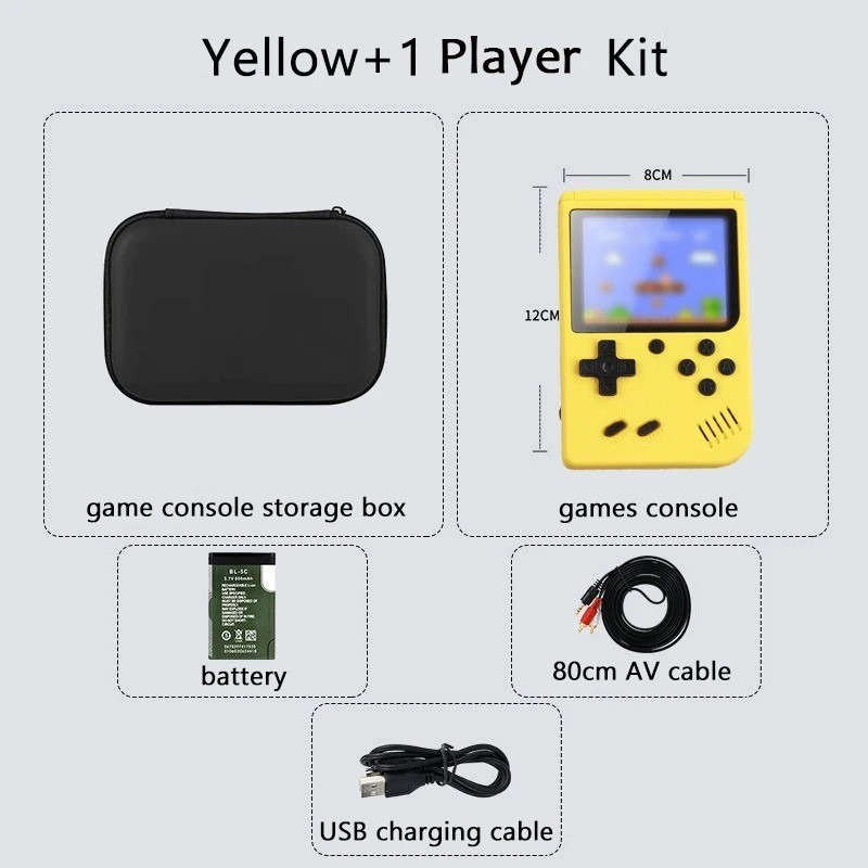Handheld Retro Game Console 500+ Classic Games TV AV Output 1020mAh Kids Adults