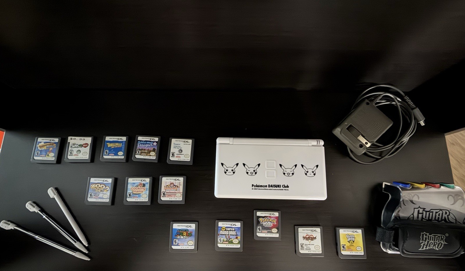 Nintendo DS Lite Pokemon Bundle – 13 Games Including Pokemon Pearl, Guitar Hero