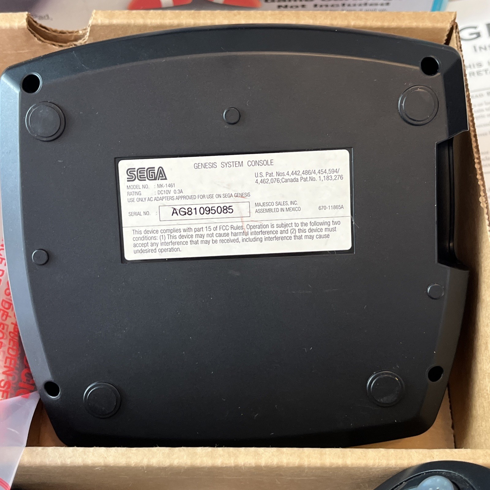 SEGA GENESIS The Core System 3 16 Bit Video Entertainment System Untested AS IS