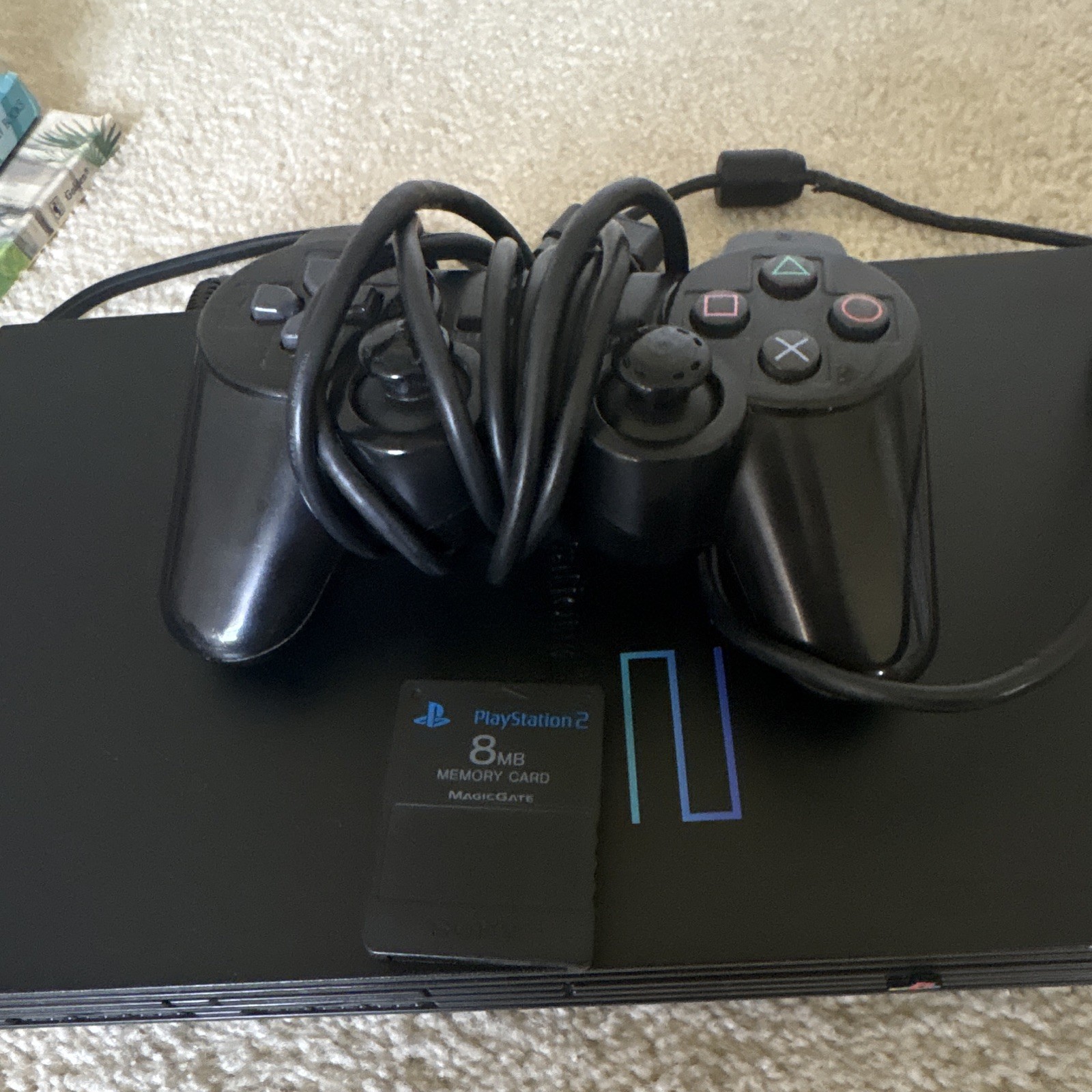 Sony PlayStation 2 PS2 Black Console w/ Controller, 8MB Card, 2 Games NTSC-U/C