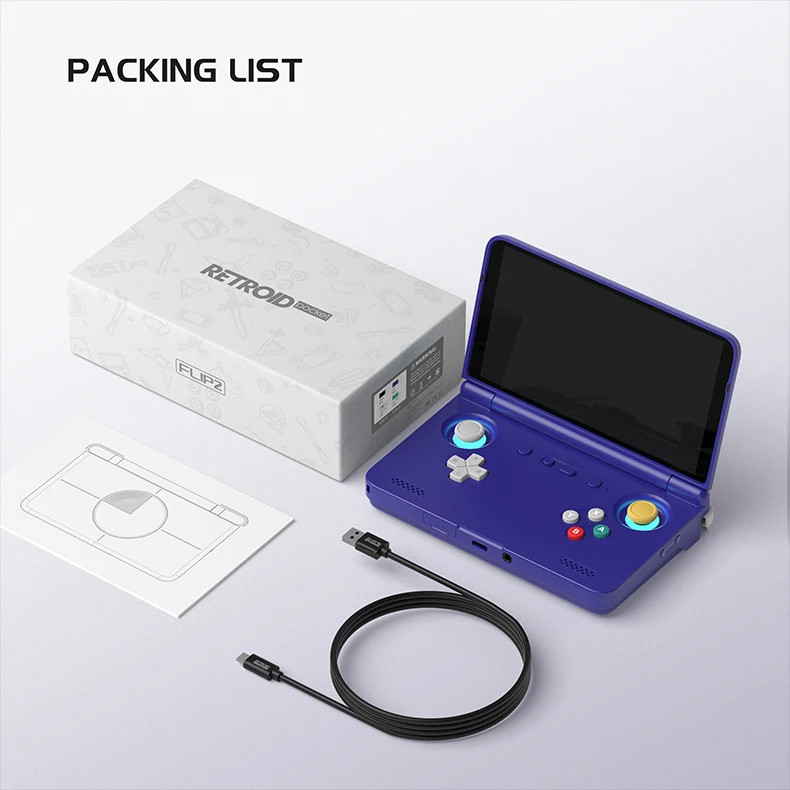 Retro Pocket Flip2 Gaming Console Android 13 5.5-inch AMOLED Touchscreen