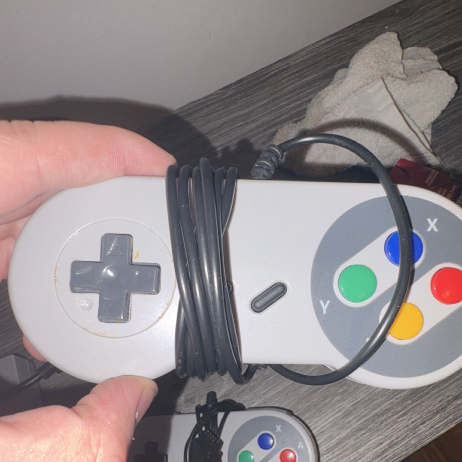 Nintendo SNES Super Nintendo Console Gray Purple with Controllers