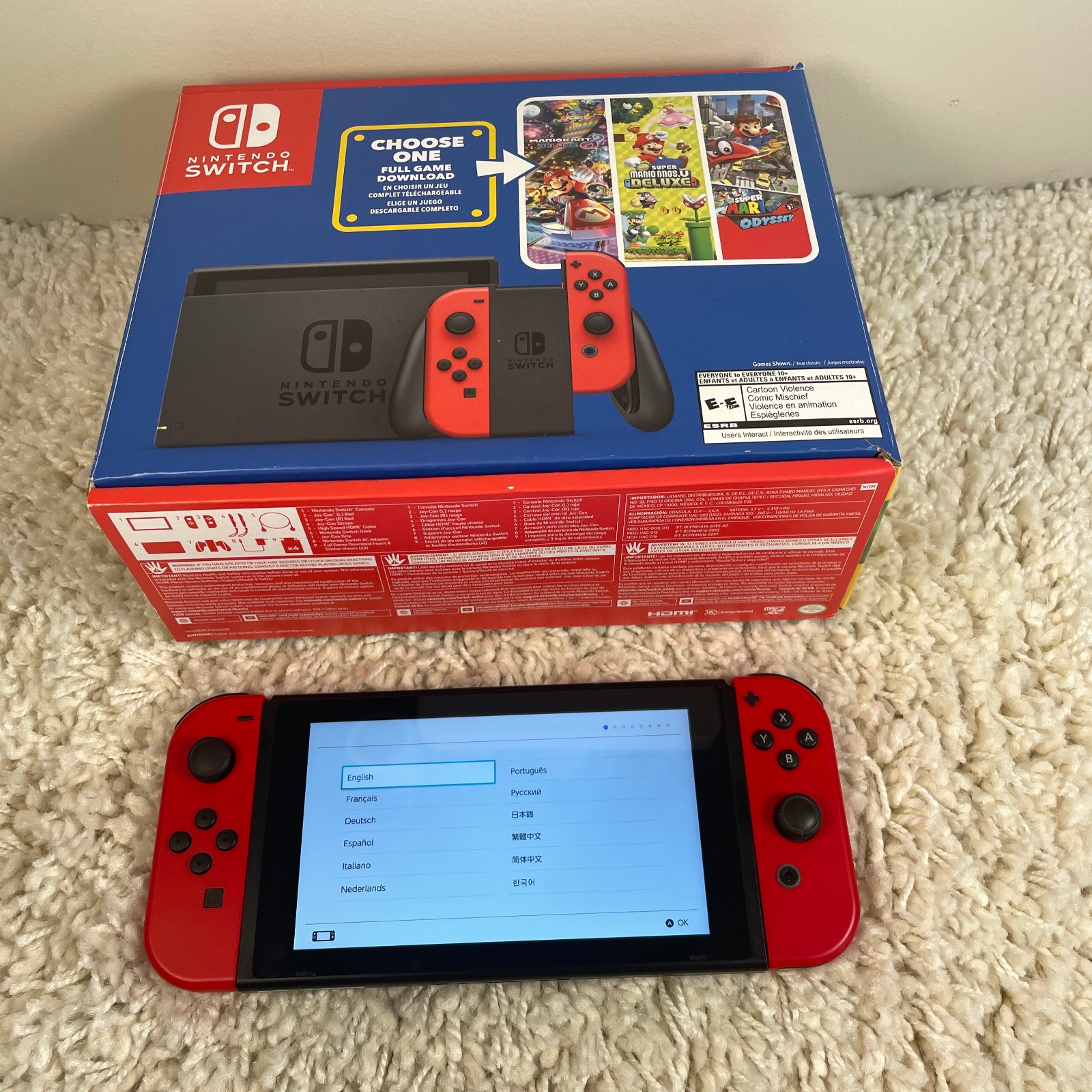 Nintendo Switch Mario Choose One Bundle Console No Code Complete in Box CIB