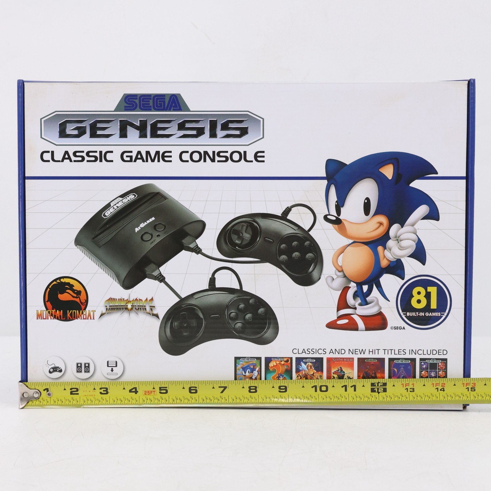 AtGames Sega Genesis Classic Game Console 81 Built-in Games Wired Controllers