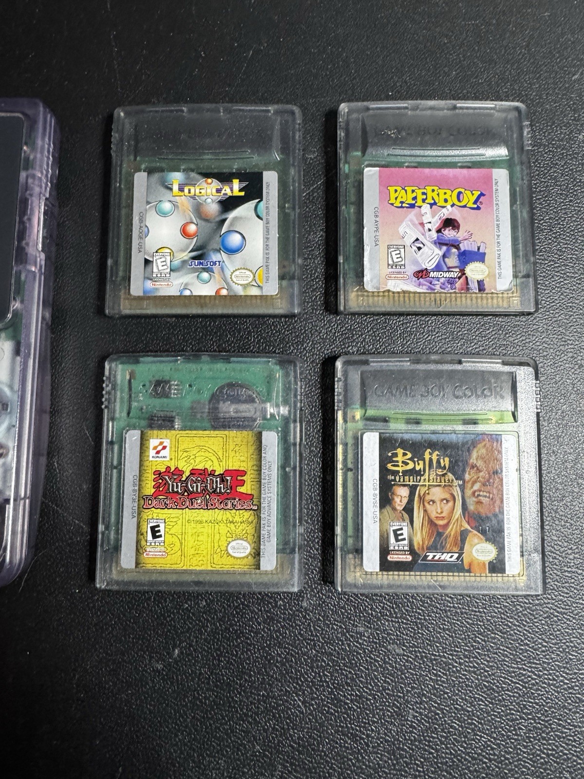 Nintendo Game Boy Color Atomic Purple W/ 4 Games Tested Works Great Yugioh Buffy