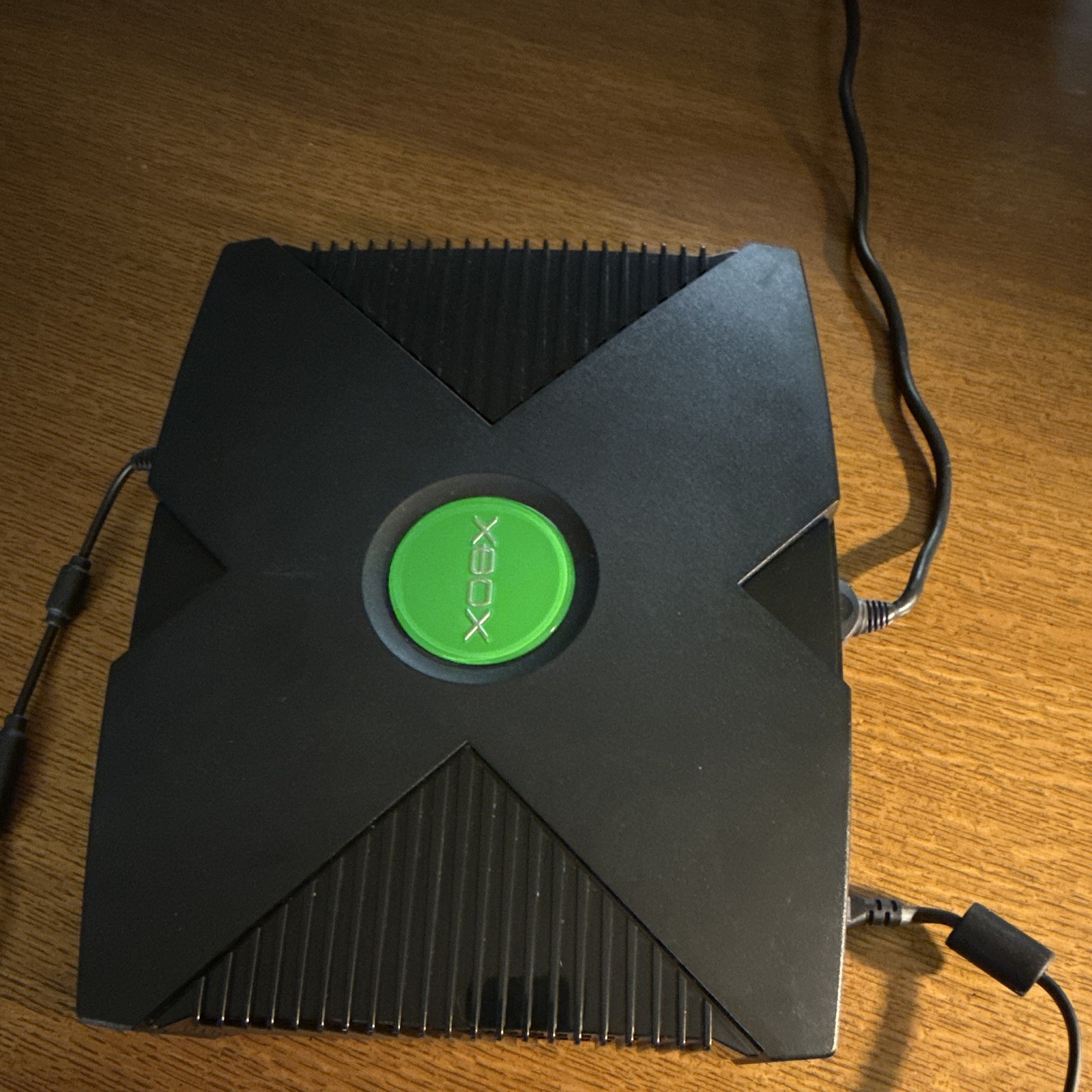 Microsoft Xbox Original Console Black & Cables Only Working Read Description