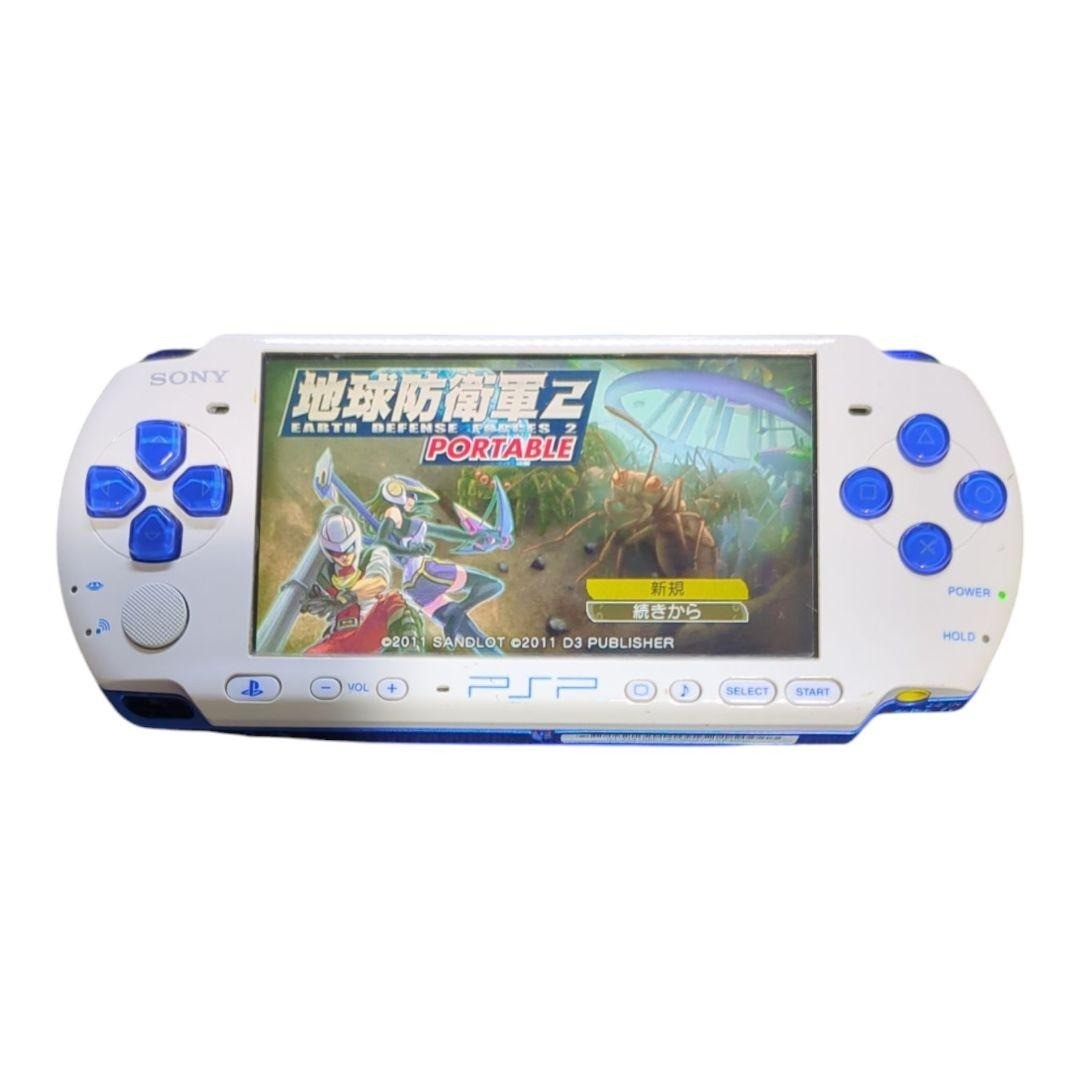 SONY Playstation PSP 3000 White & Blue Console only Region-Free Tested from JPN