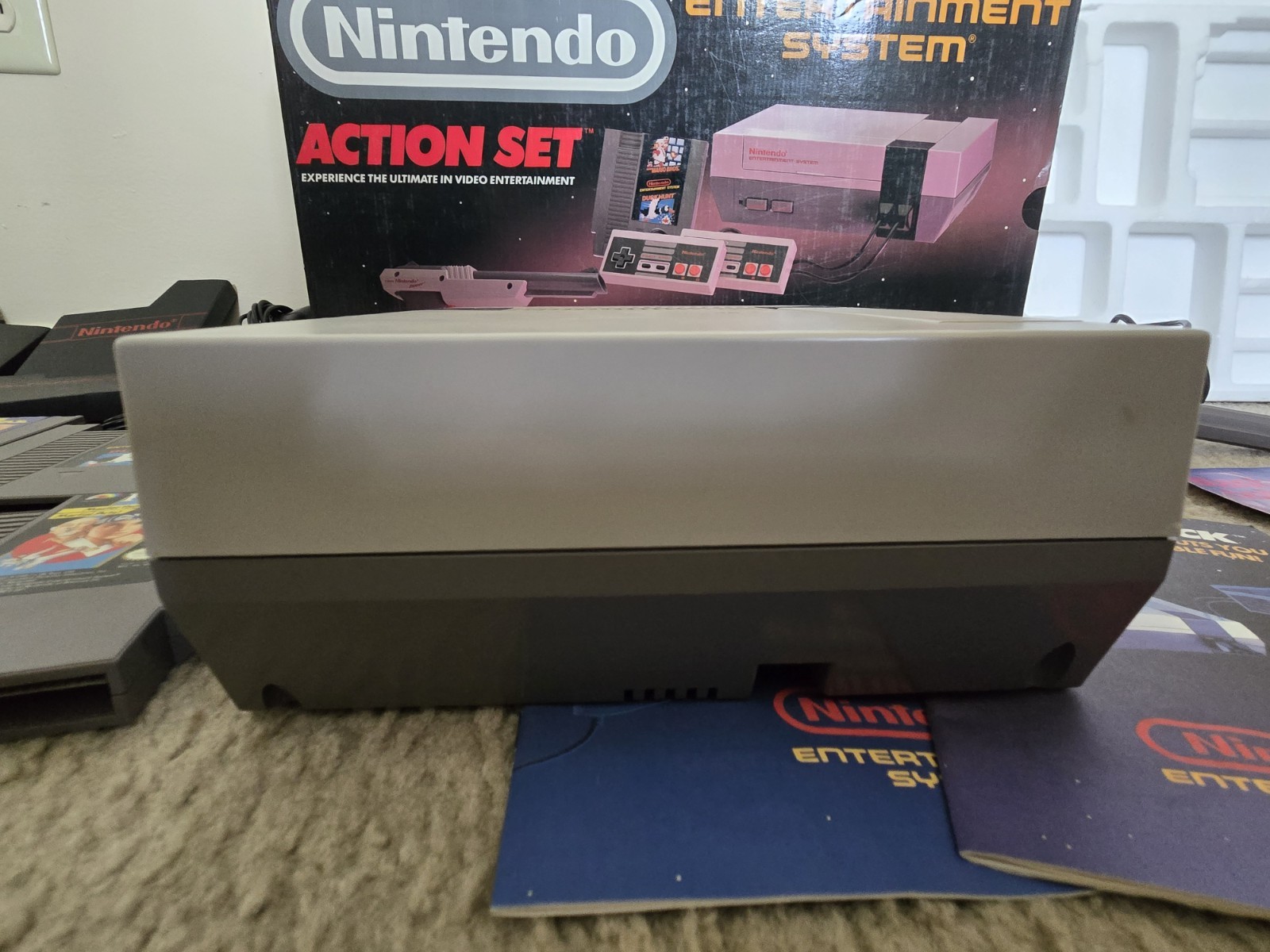 Nintendo NES Action Set Home Console Complete In Box With 6 Games, 2 Controllers