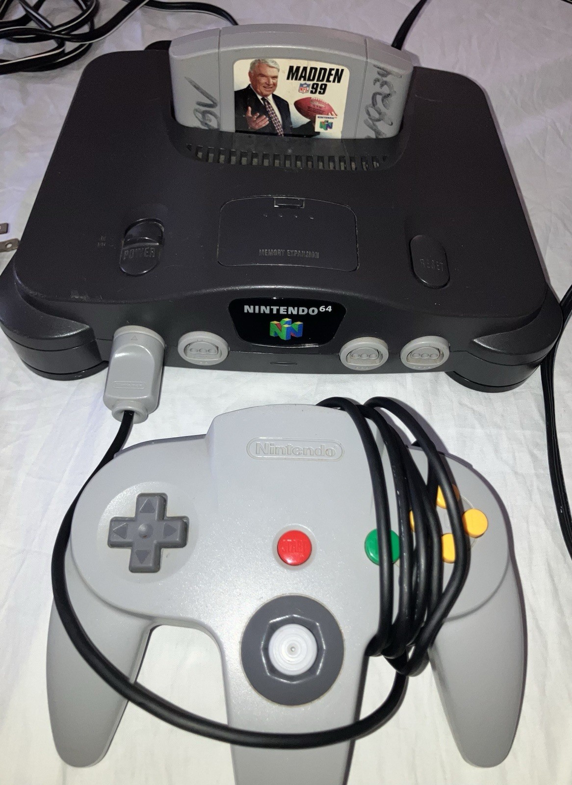Nintendo 64 System – Charcoal Gray – Includes Power and Video Cables