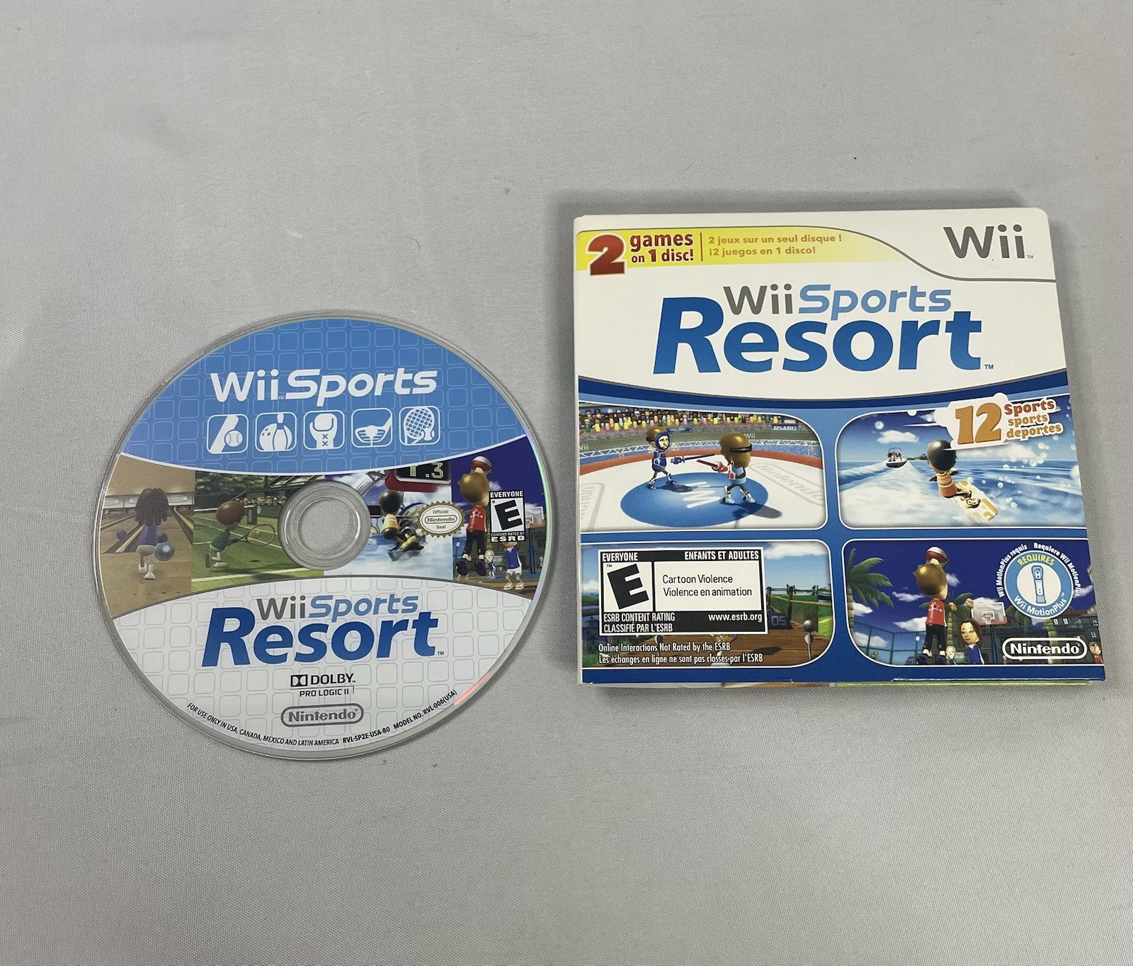 Nintendo Wii Black Console Wii Sports & Resort Bundle Complete In Box (Tested)