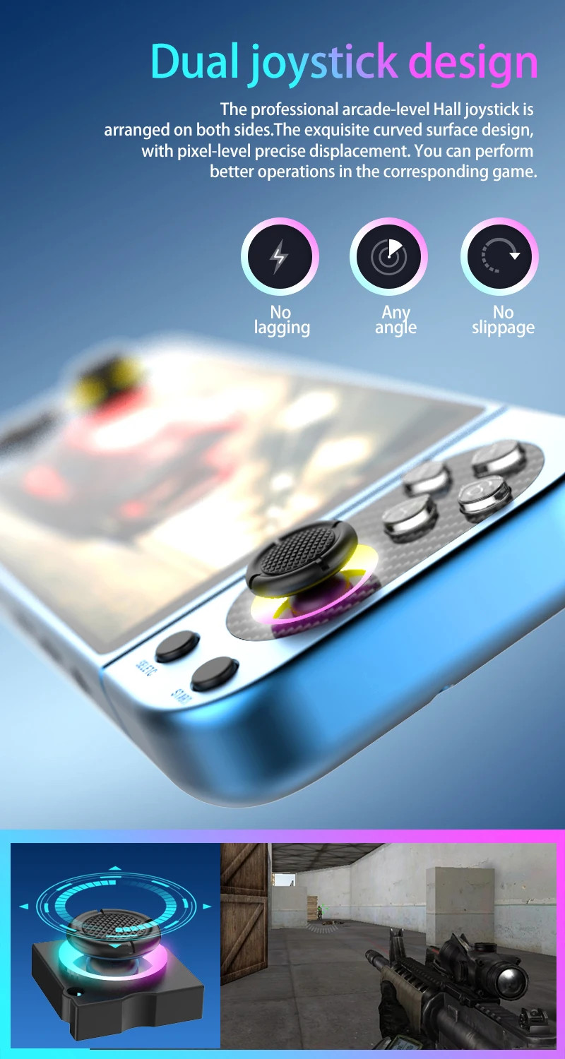 D50 Max Android Handheld Game Console, 5 Inch Touch Screen, Open Source