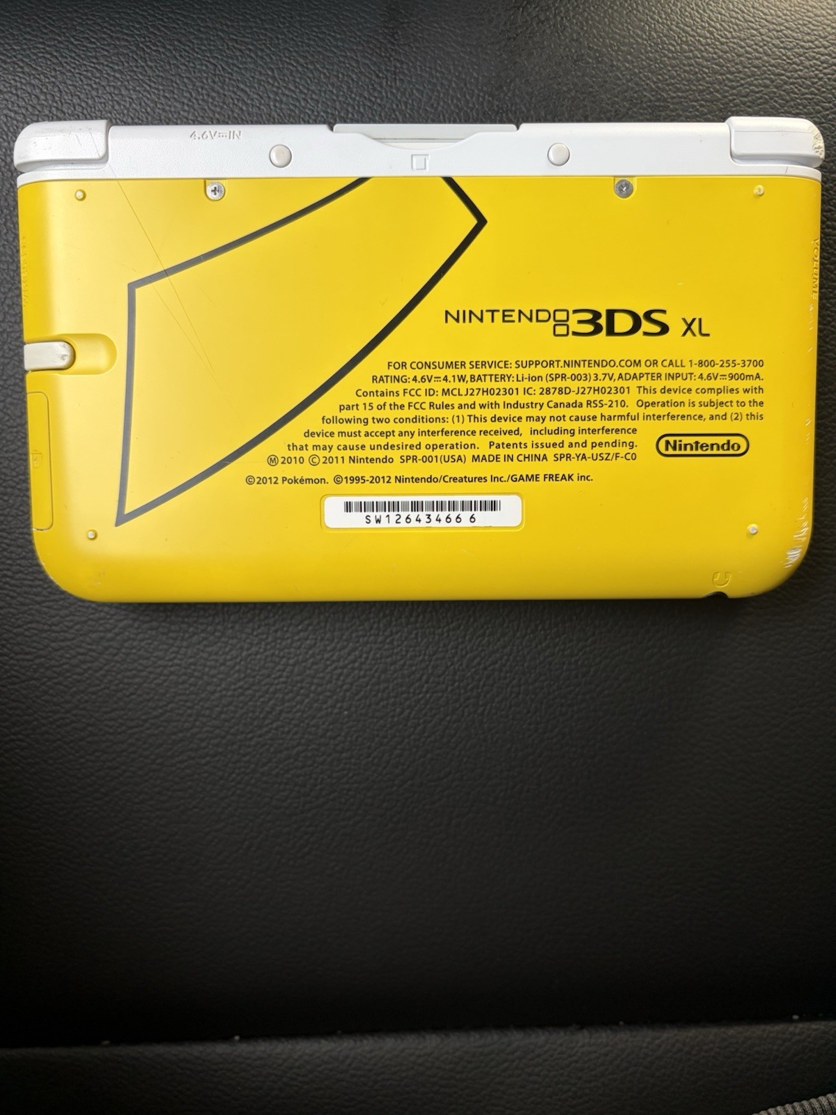 Nintendo 3DS XL SPR 001 Pikachu Edition Yellow Handheld Console StreetPass