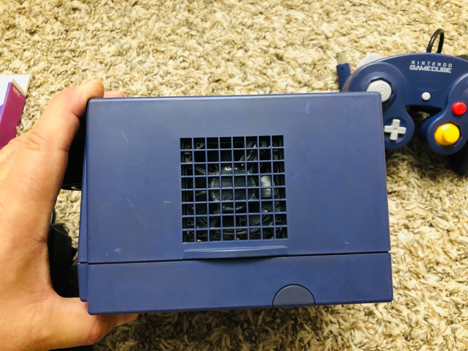 Nintendo GameCube Purple Console DOL-001 / 1 Remote / Power Adapter/ Video Cable