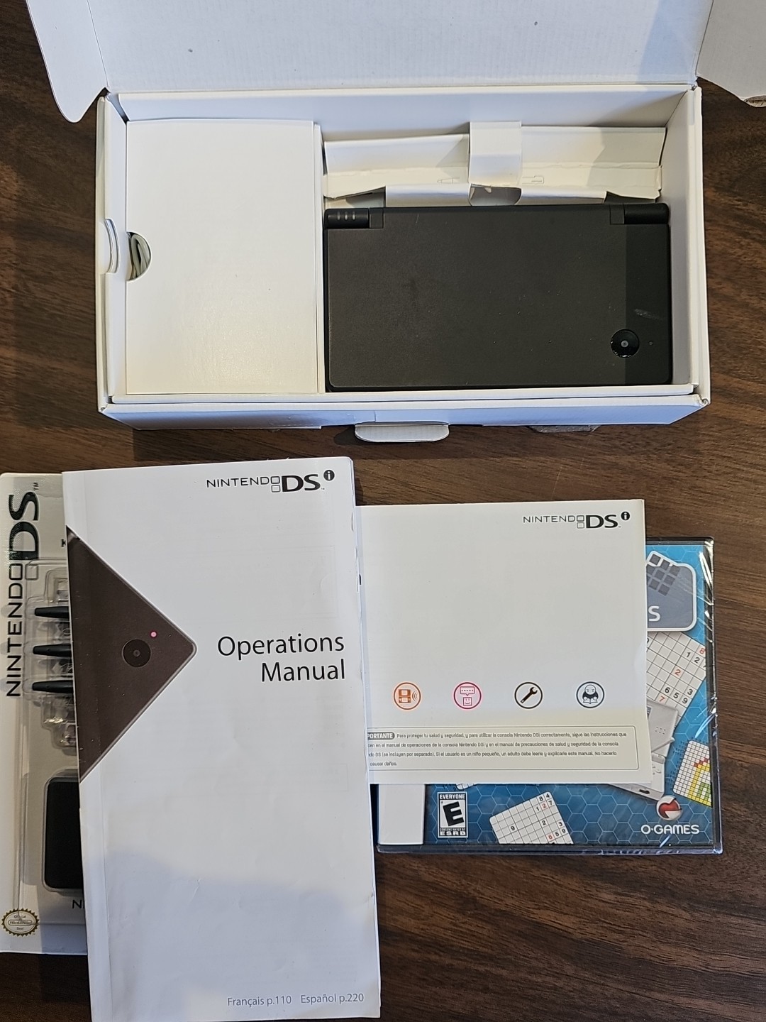 NINTENDO DSi Black Console NTSC U/C – Old Stock – TWL S KA USZ And Accessory Kit
