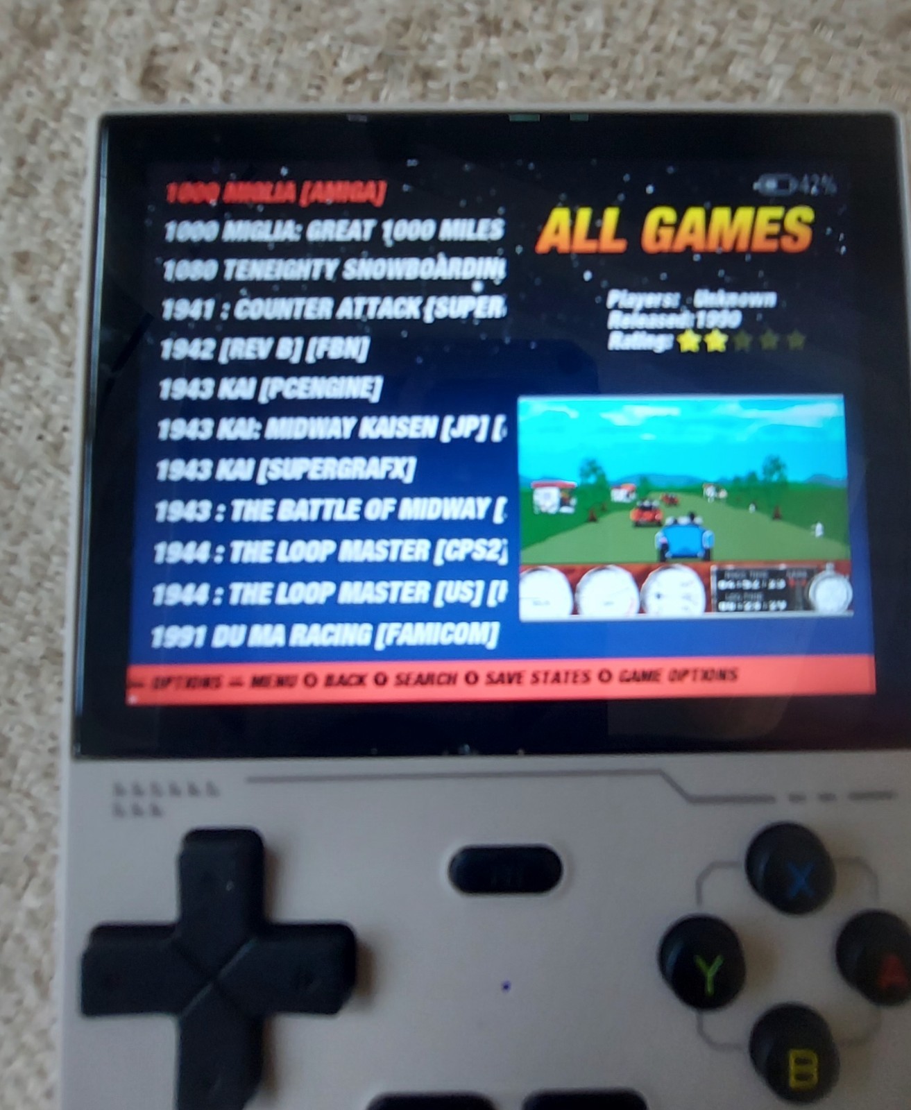 K36 Retro Handheld Video Game Console Loads of Retro Games Beige W/64GB Card.