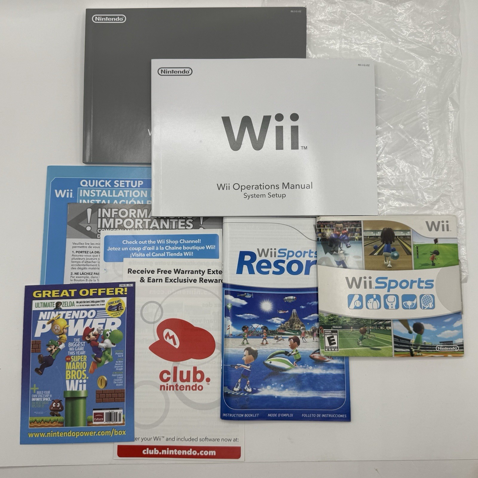 Nintendo Wii Sports Resort Video Game Console Bundle w/ Box Matching Serial #