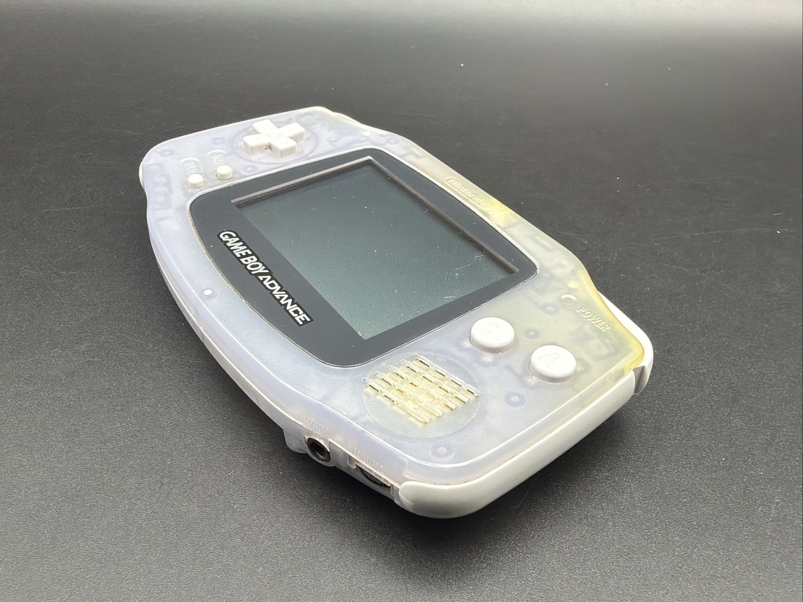 Nintendo Game Boy Advance Console System Clear Glacier Works No Battery Cover