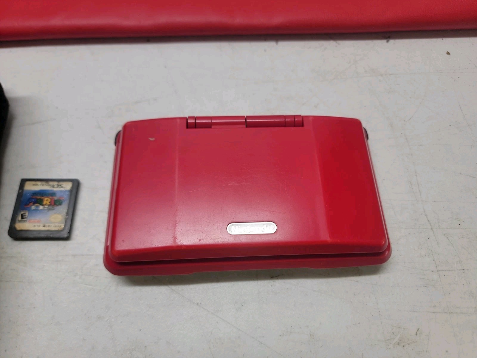 Nintendo DS Original NTR-001 Lava Red Handheld Console UNTESTED COMES WITH MARIO