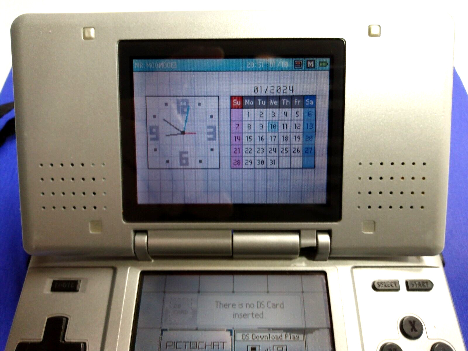 Nintendo DS Original Console – Titanium Silver – With 3 Games WORKS – READ! V9