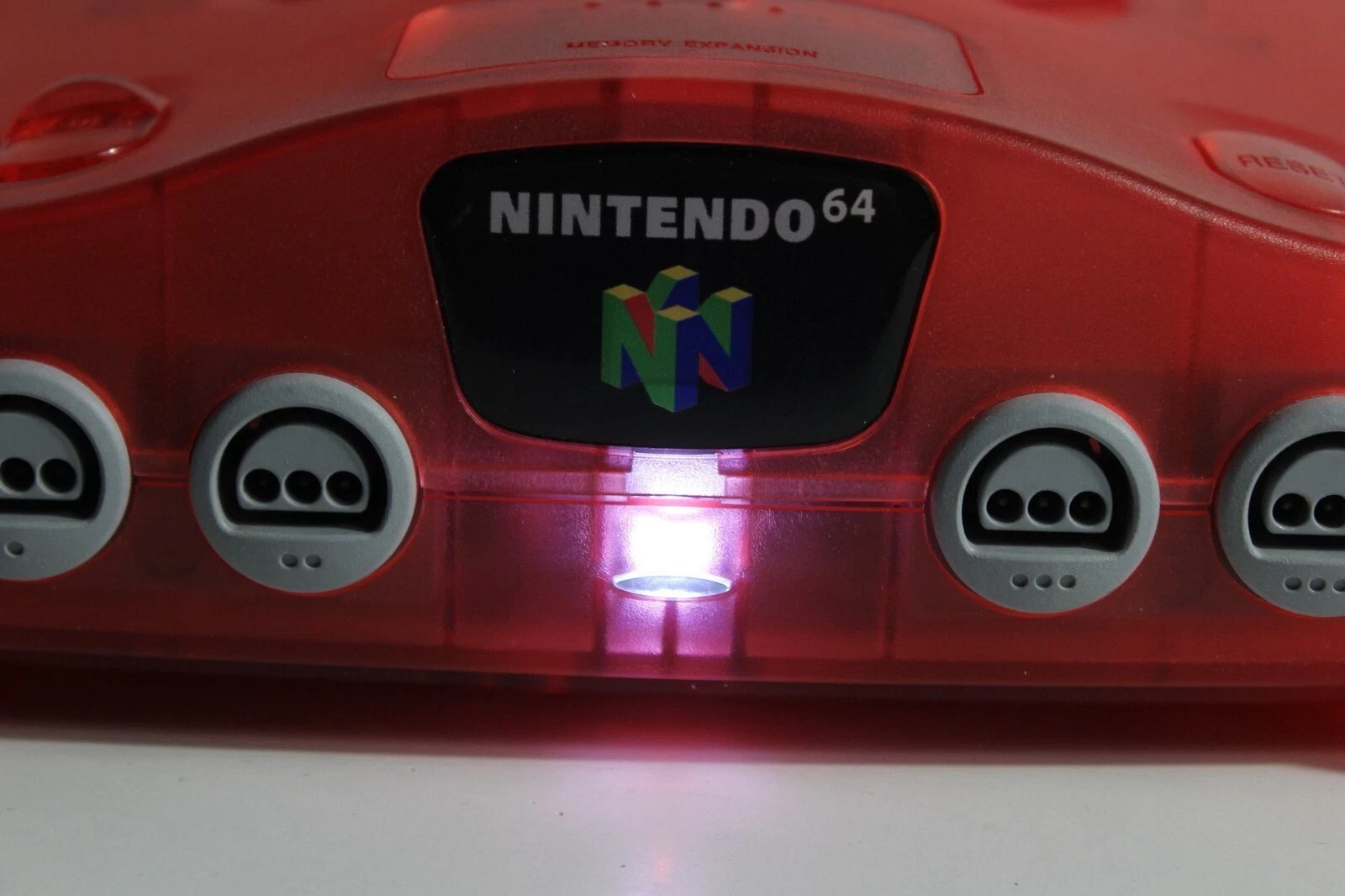 Nintendo 64 Clear Transparent Red Console NTSC REGION FREE N64 Controller LED