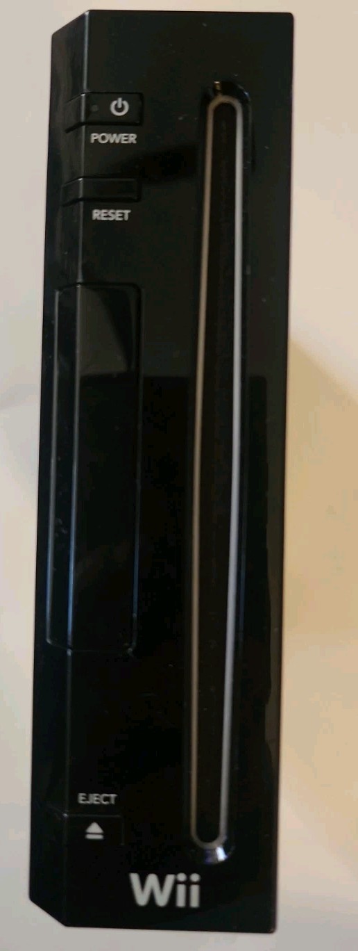 Black Nintendo Wii RVL-001 Motion Plus Console 2 Controllers Cables Mount Works!