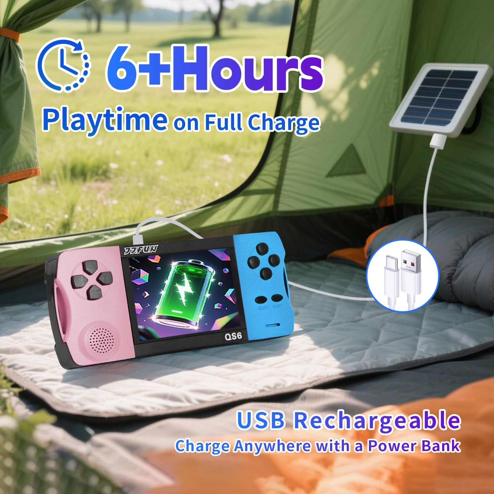 Handheld Game Console for Girls, 216 Retro Games Built-in, 3.5» HD IPS Scree…