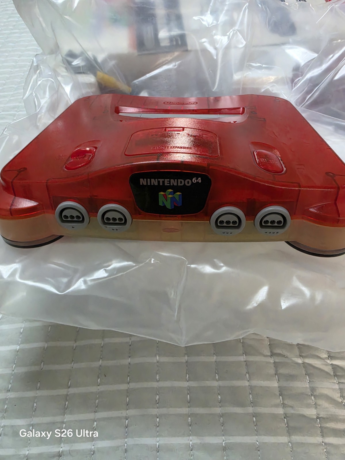 Nintendo 64 Console Transparent Red w/ Controller Expansion Pak